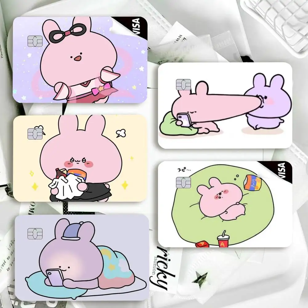 A-Asamimichaan Asleep Asamim Waterproof Film Skin Cover Credit Card Stickers Debit Front Bank Bus Pass