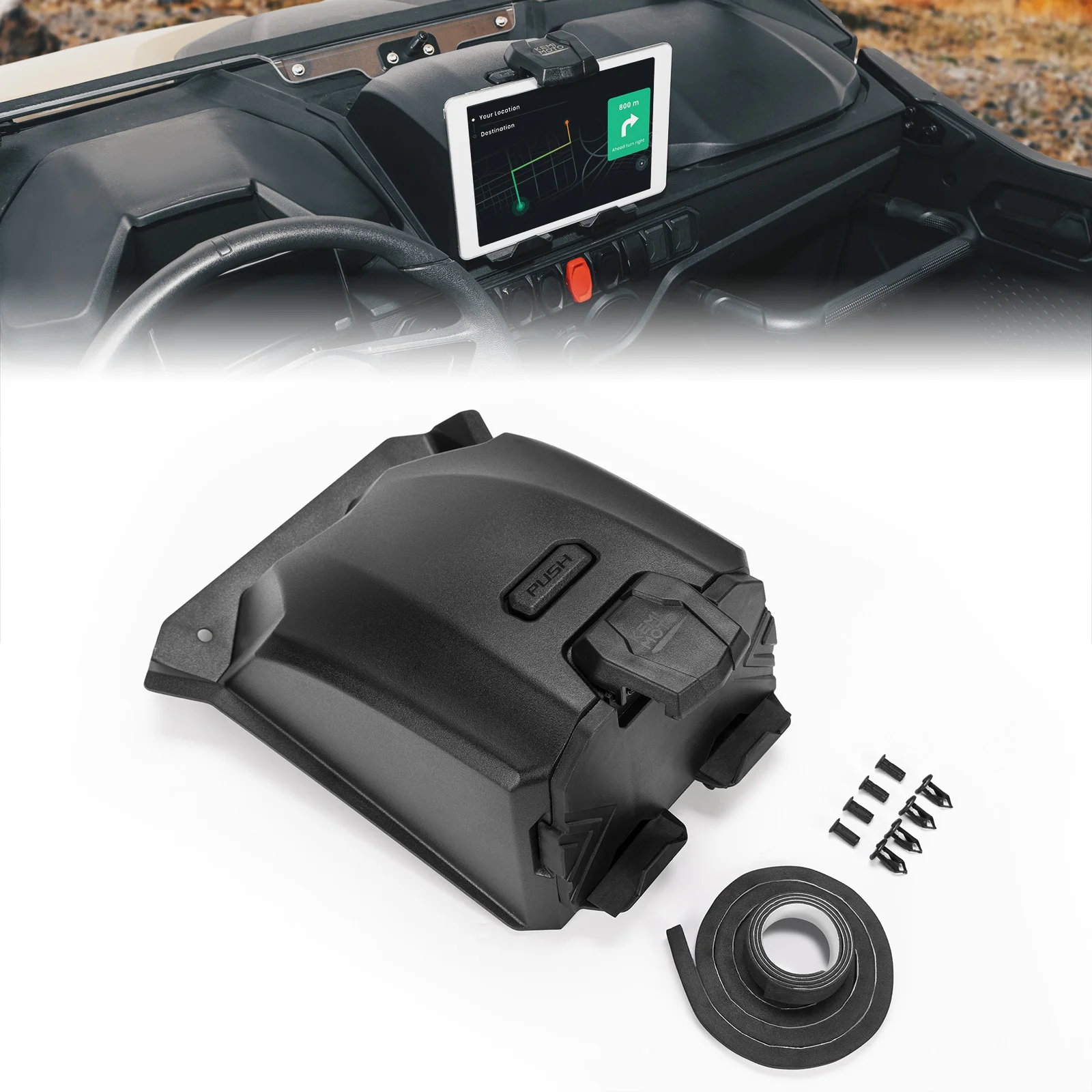 

Tablet Holder 8-10L Storage Box Multi-Function Navigation Mount Anti-Vibration For CFMoto ZForce 950 Sport 4 800 Trail 2023-2025