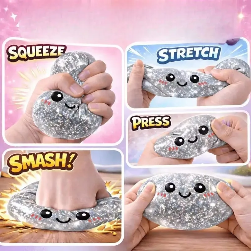 2026 Glitter Dumpling with Box Squishy Sensory Squeeze Toy Dumplings Slow Rising Anti Stress Reliever Sensory Decompression Gift