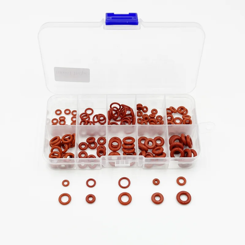 Rote Silikon-O-Ring-Dicke 1.5/2/2/3,1mm wasserdichtes, öl beständiges, hoch temperatur isoliertes VMQ-Dichtungsscheiben-Dichtungs-Kit – Detail 3