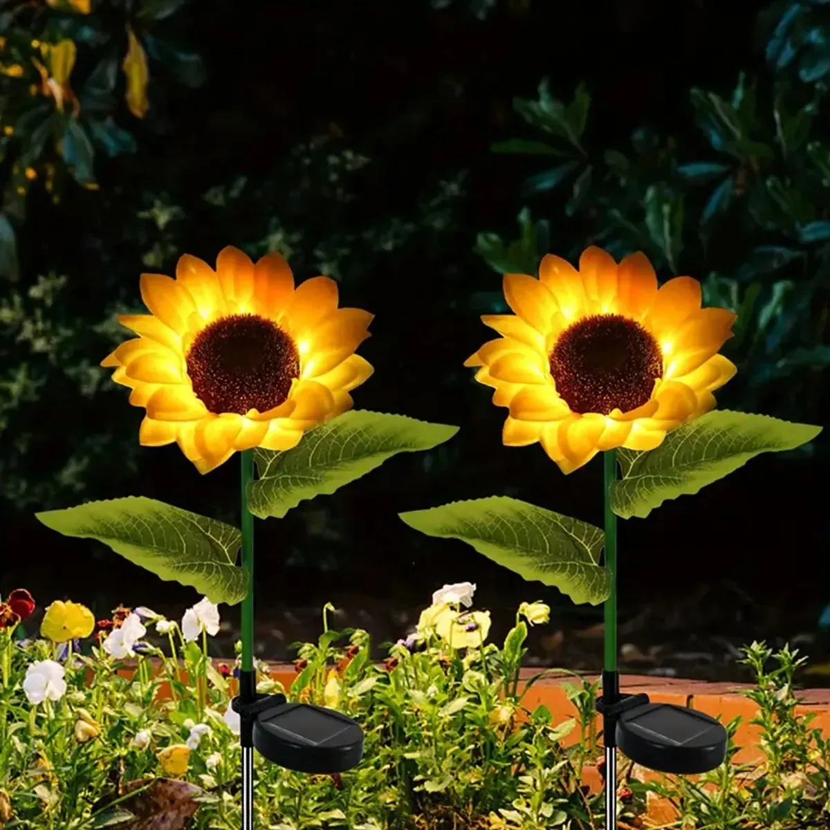 

1/3 Heads Solar Sunflower LED Lights Outdoor Waterproof Garden Yard Lawn Landscape Decor Lamp Night Light for Patio Pathway Chri