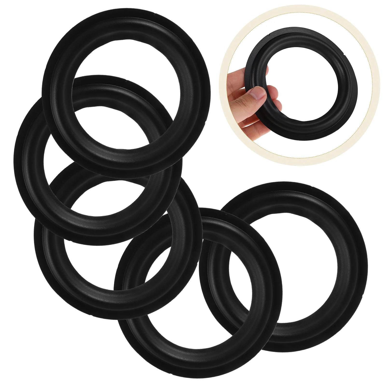 

5pcs 4.5 Inch Speaker Surround Rings Rubber Edge Replacement For Home Professional Audio Systems High Fidelity Durable Repair