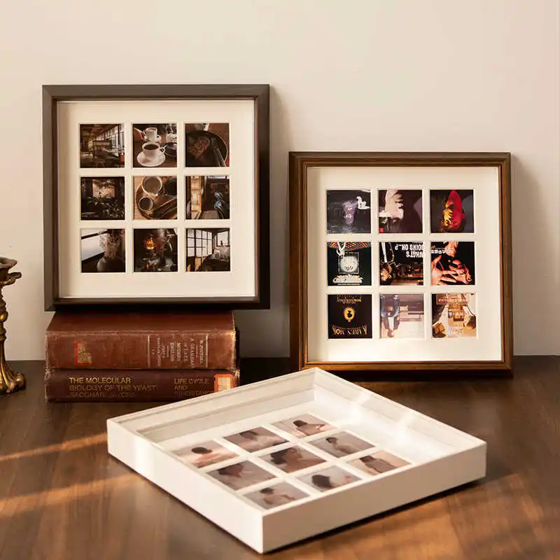 Square 25x25/30x30cm Picture Frame Display Stand for DIY 9-Grid Couple Wedding Photos High-grade Creative Photo Frame Home Decor