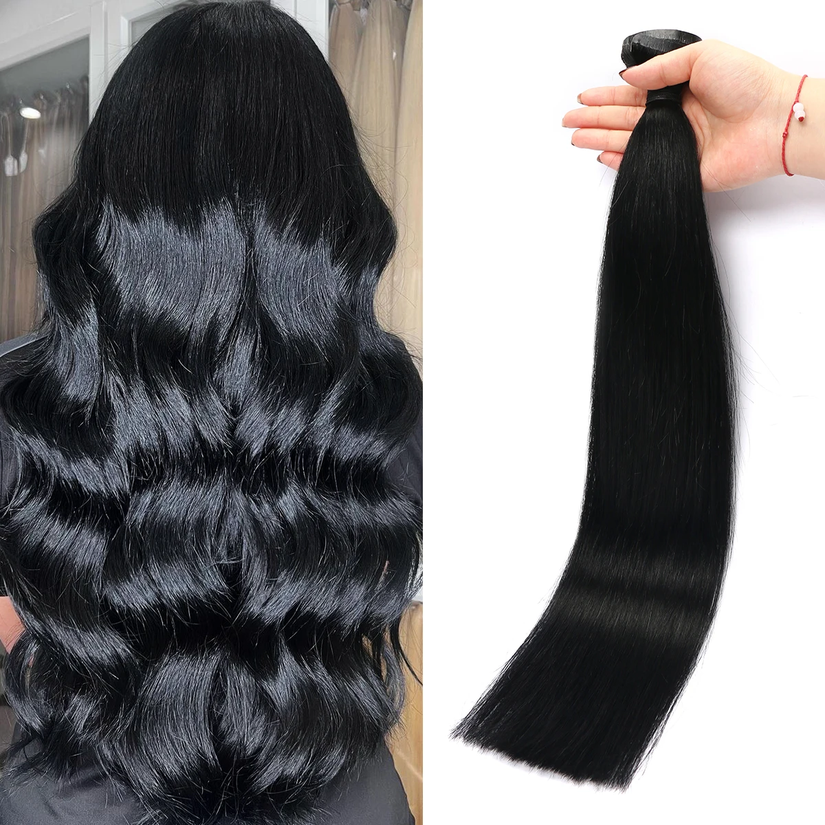 XDhair PU Clip In Hair Extensions Human Hair 14inch to 22inch 90g 110g Jet Black PU Clip in Hair Extension