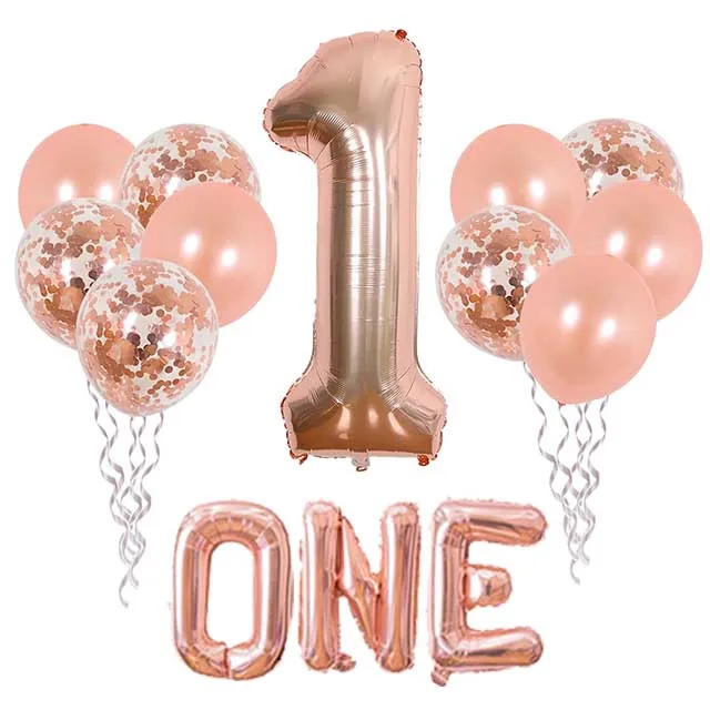 

Rose Gold One Balloon for First Birthday, Number 1 Balloon, 40 Inch, 1st Birthday Girl Decoration