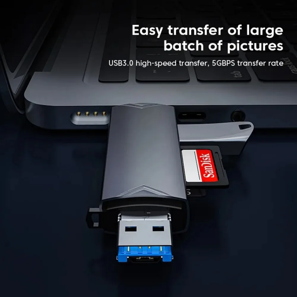 Adapter KEBIDU Type-C Micro USB 3.0 TF SD Card OTG Czytnik Kart Wielofunkcyjny Konwerter Pamięci Flash do Telefonu Laptopa Akcesoria — zdjęcie produktu 3