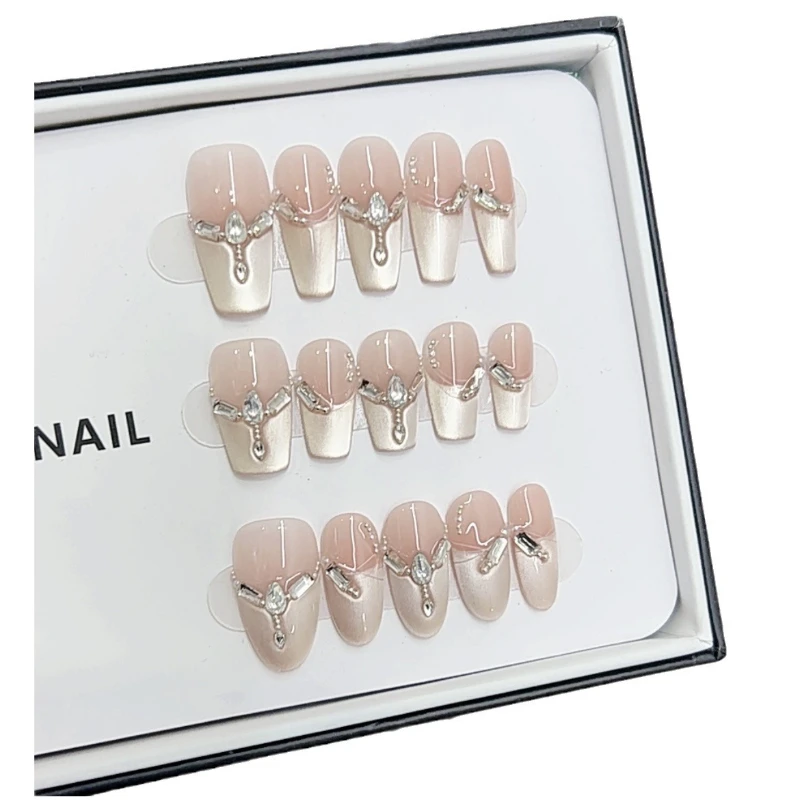 

Purely handmade phototherapy wearing nail warm autumn reuse nail patch removable