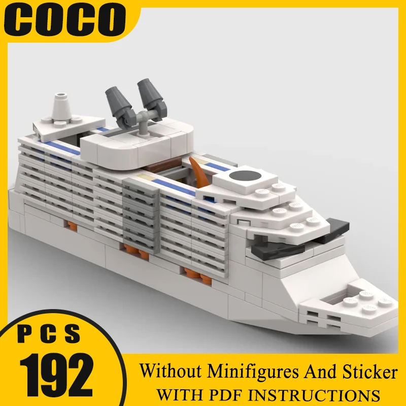 

Moc Building Blocks Harmony Of The Seas cruise shipTechnology Modular Bricks Model Gifts Christmas Toys DIY Sets Assembly