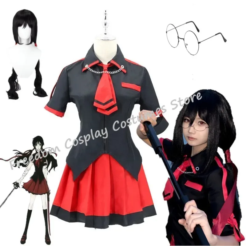 أنيمي الدم-C كيساراجي سايا تأثيري حلي شعر مستعار فتاة قميص التعادل تنورة زي مدرسي اليومية المرأة JK البدلة Des ؛ 5'b ، 8.