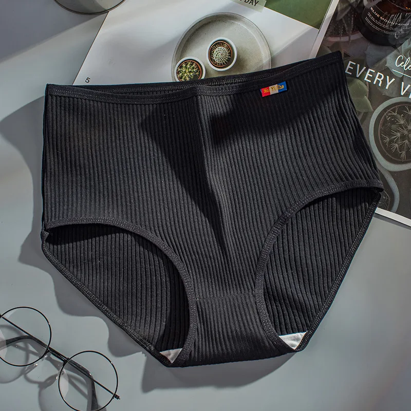 Bragas de algodón para mujer, ropa interior de talla grande, calzoncillos de Color sólido, cintura alta, sin costuras, lencería femenina, L-XXXl,