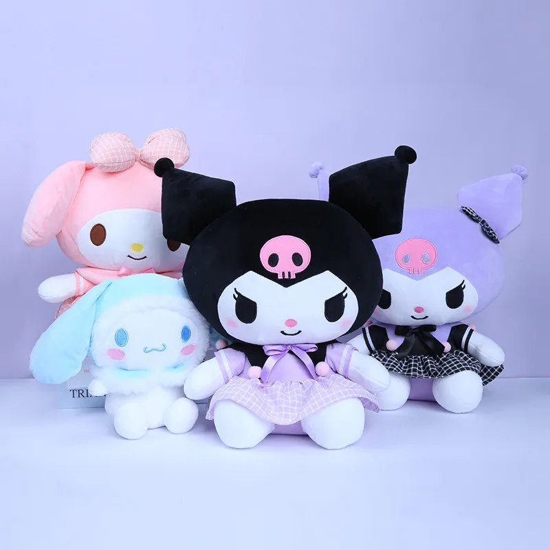 Chính Hãng Sanrio Kuromi Nhồi Bông 38Cm Kawaii Công Chúa Nơ Bé Gái Gối Sofa Mềm Mại Anime Hoạt Hình Trẻ Em Sang Trọng Đồ Chơi Ngày Lễ quà Tặng