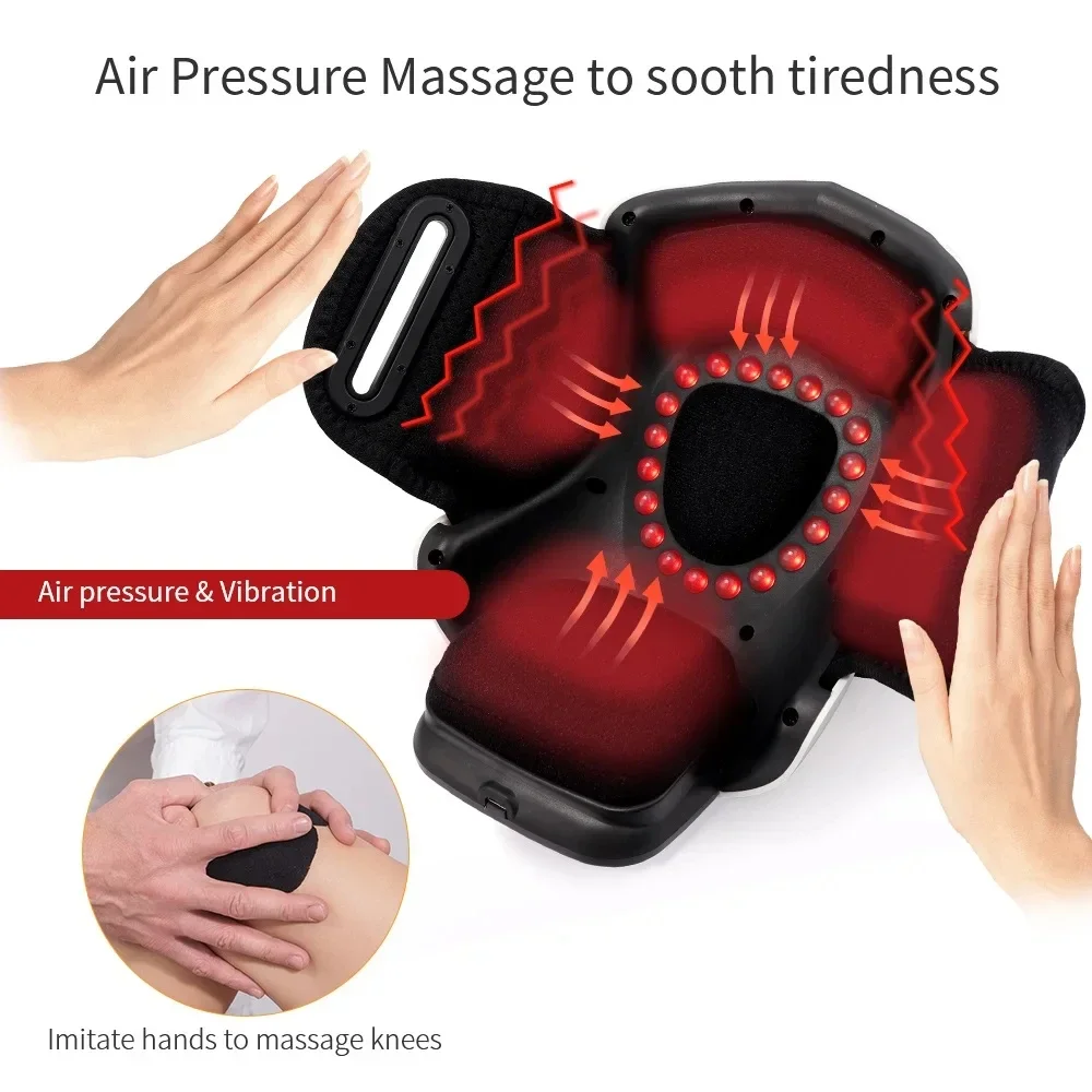 Foreverlily Smart 4D Airbag Knee Massager Red LED Hot Compress Knee Cap Treasure Elbow Shoulder Care Massage Machine