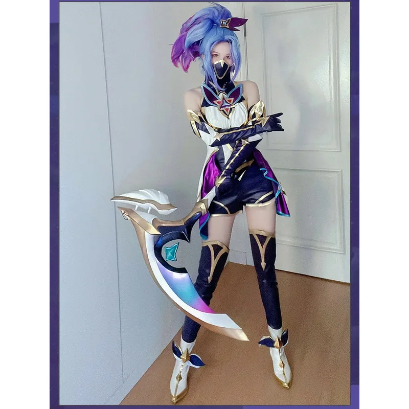 Game LOL Star Guardian Akali Cosplay League Of Legends Women Sexy Set Costume Halloween Christmas Party Cos Dress Outfit Fullset