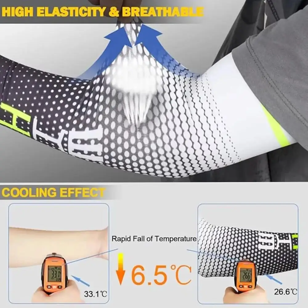 1/3 Pares de Mangas Protetoras Unissex para Ciclismo e Corrida, Mangas de Resfriamento para Braços, Proteção UV, Cobertura Protetora Elástica para Braços