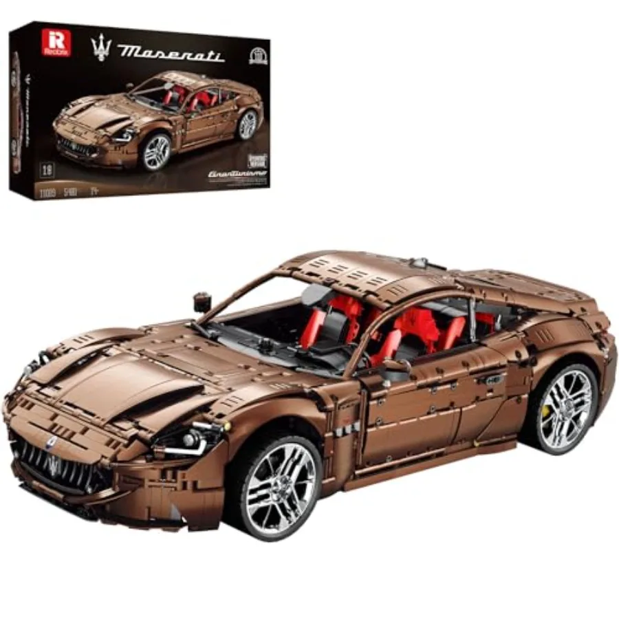 

Sports Car Building Blocks Set for Adults: Remote Control 1:8 Racing Car Vehicle Toy Model Kit, ABS Plastic, Black/Red, 5480PCS