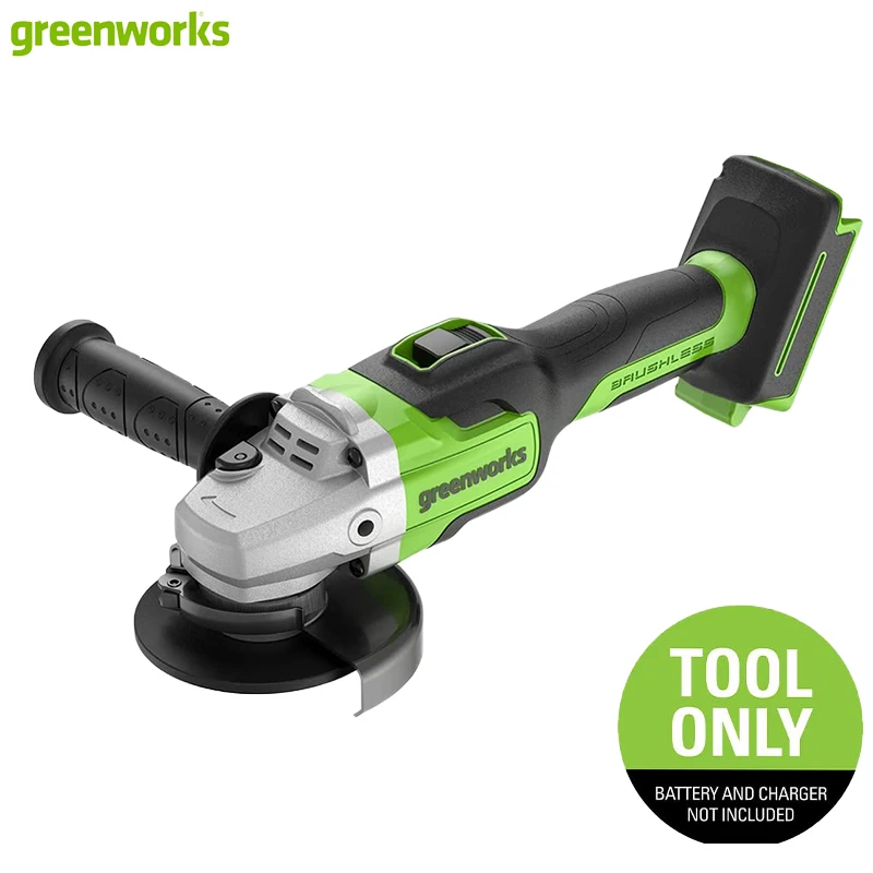 Greenworks 24V Brushless Angle Grinder 10500 RPM 125mm Disc Diameter High Performance For Grinding & Cutting Tool Only