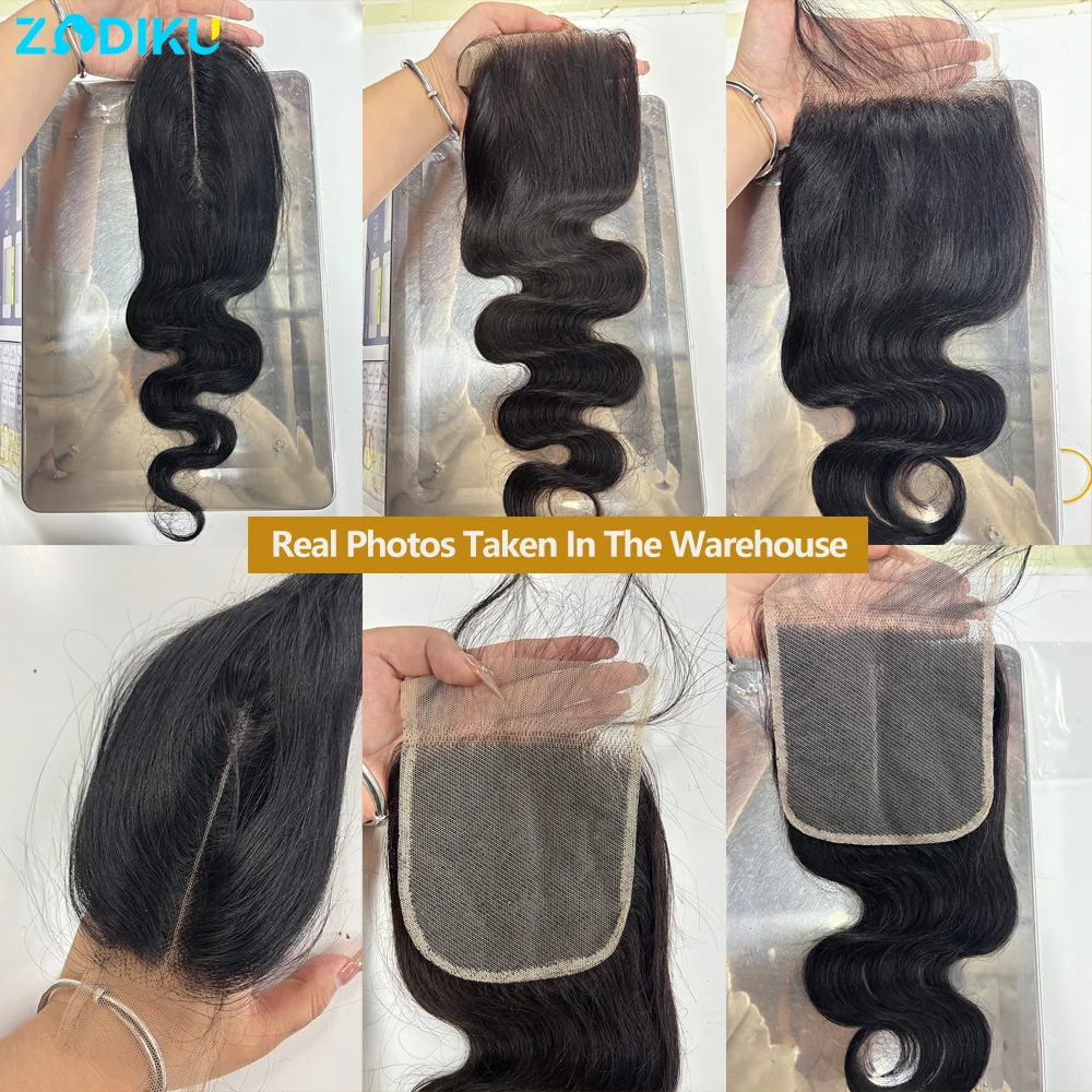 Rambut Manusia Brazilian 100% Berkualitas, Model Body Wave, Lace Frontal Transparan 13x4, Lace Closure HD 2x6, 4x4, 5x5