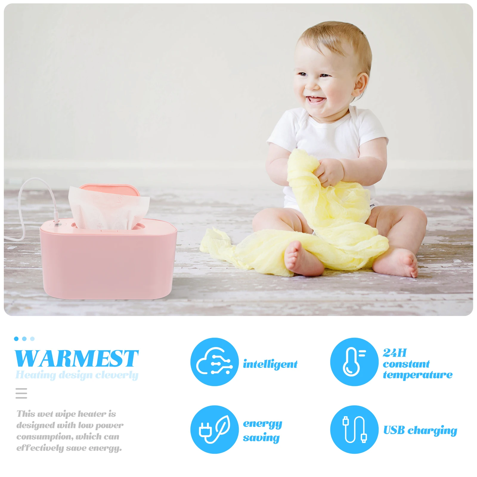 Veeg warmere doekjes voor pasgeboren baby Draagbare vullende baby's Natte tissue Pp-reisdispenser