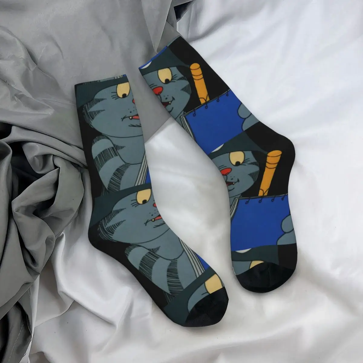 Calcetines de compresión con estampado divertido para hombre y mujer, medias Unisex de estilo Hip Hop con diseño divertido de The Nine Lives of Fritz, the Cat, Harajuku, sin costuras