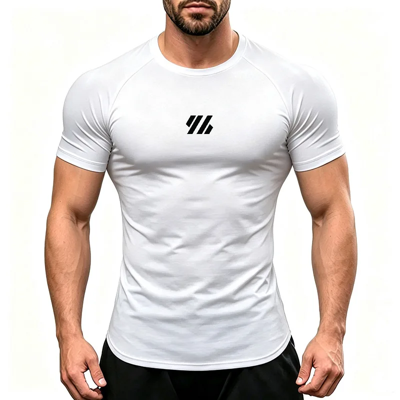 Men's Sleeve Short  Gym T-Shirt Quick Dry Breathable Moisture Wicking Running Shirt Slim Fit Athletic Workout Top