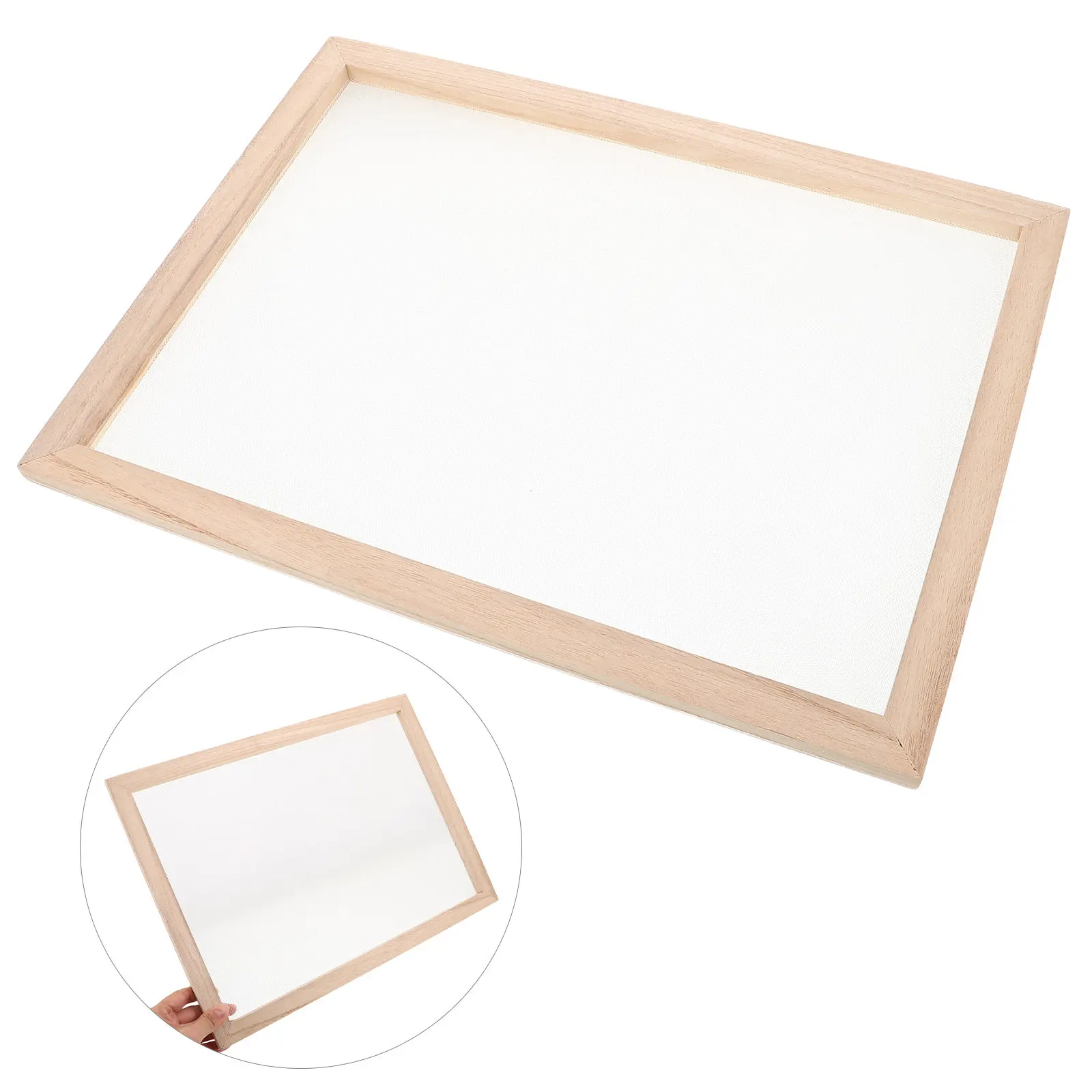 2Pcs Wooden Papermaking Screen Frame Mold DIY Paper Craft Mesh Frame for Handmade Dried Flower Sheets Creative Home Decoration