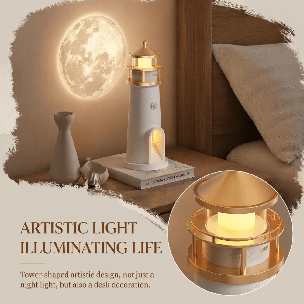 Soft Ambient Light Moon Night Light Delicate Light Patterns Compact Design Bluetooth Speaker Night Light Premium Smooth Material
