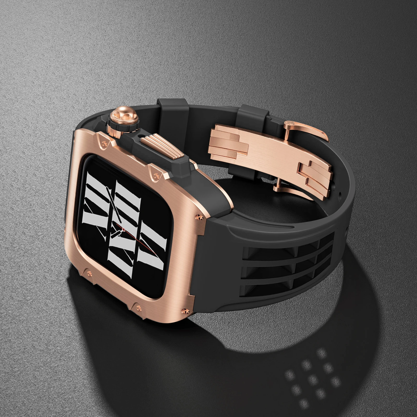 Modification Kit For Apple Watch 9 8 7 44mm 45mm Metal Strap with Case For iWatch Series custom design silicone Band Mod Kit