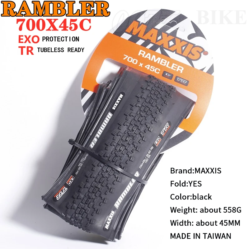 MAXXIS RAMBLER TUBELESS 700x38C/40C/45C/50C 650x47B 27.5x1.5 GRAVEL/ADVENTURE  And Dirt Road Racing Tire of Bicycle