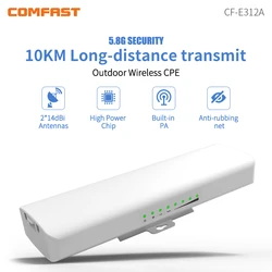 Comfast-repetidor Wifi CPE para exteriores, enrutador inalámbrico de 5GHz, 300Mbps, puente extensor de nanoestación, 2x14dBi, 2 piezas, 5KM