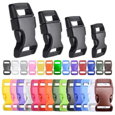 Hebilla de liberación lateral de colores surtidos, hebilla de cinturón de plástico para paracaídas, cuerda 550, pulsera de Paracord para exteriores, 13 Uds.