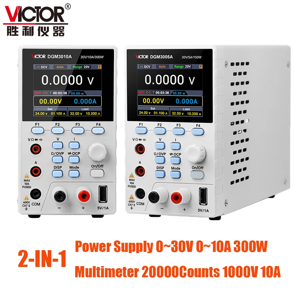 2-IN-1 Power Supply Multimeter Single Channel DC Source Meter 20000 Counts 2.8-inch TFT LCD Display USB Communication Interface
