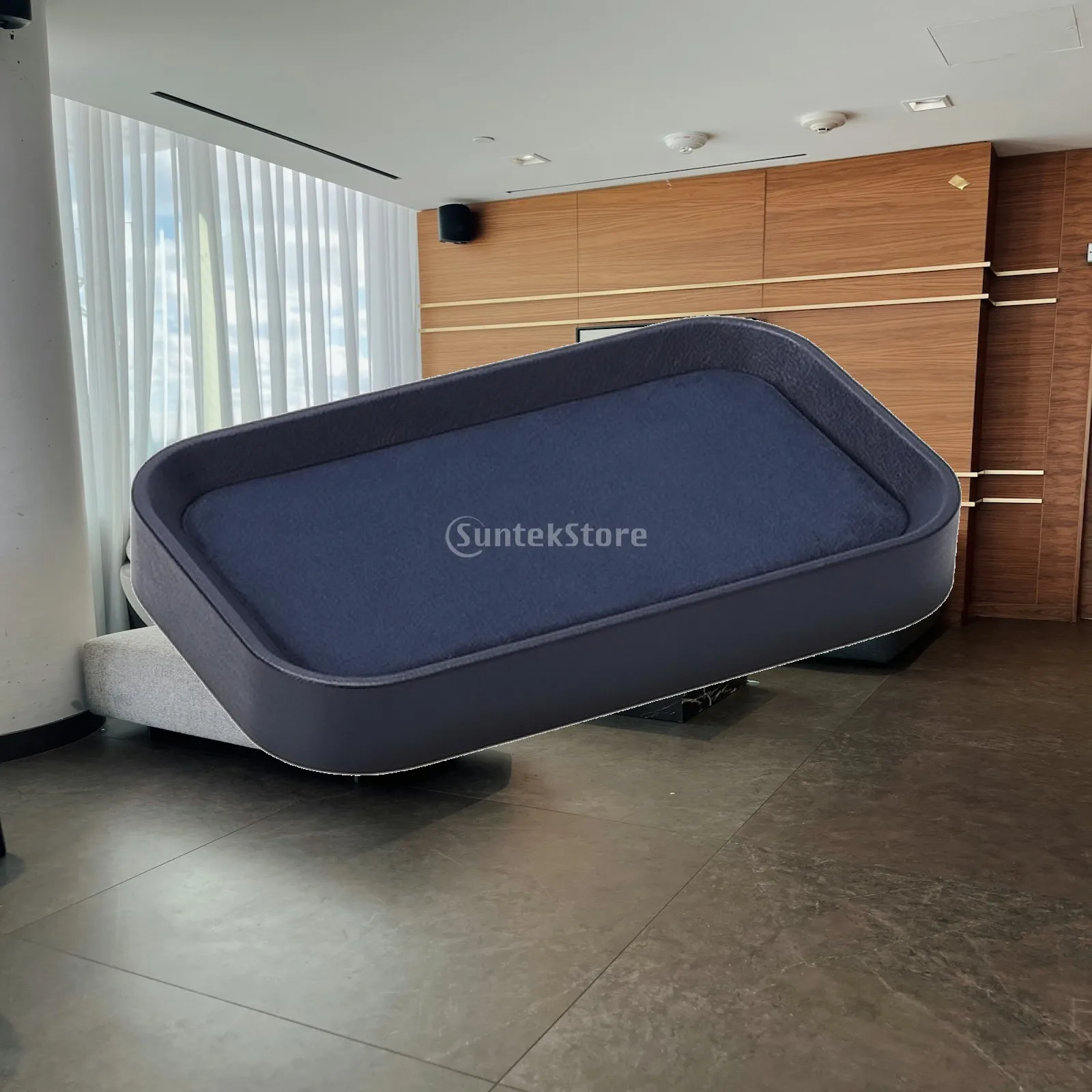 Portable Rectangular Jewelry Display Tray Microfiber Surface Ideal for Countertop Showcase Organizer Box
