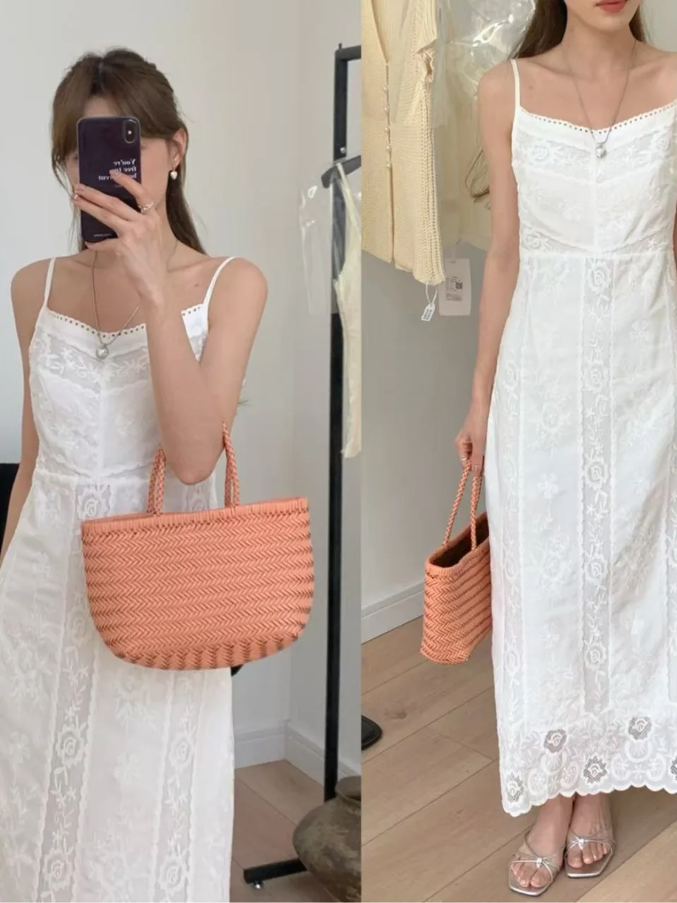 Ele Summer New Sle High Waist Slimming Long Strapl Lace Dr Women's Faionable Commute Single Piece 00% Other Ma...