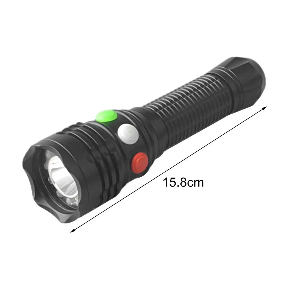 Led Flashlight Emergency Signal Torch High Lumens Red White Green/Yellow Signal Light Camping Hiking Lifesaving Flashlight