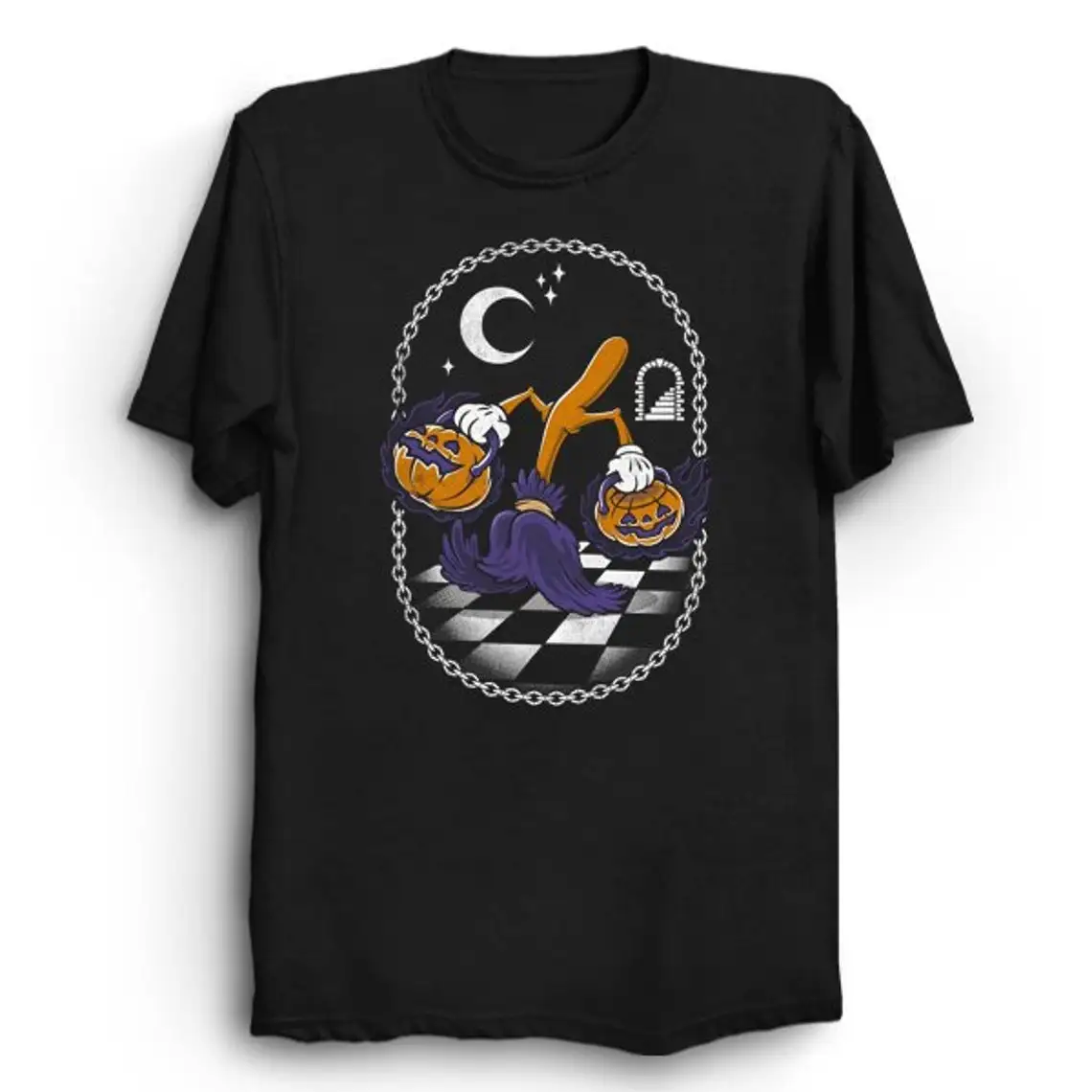 Witches Broomstick Occult T-Shirt Goth Aesthetic Design Halloween Pumpkin Sorcerer's Apprentice