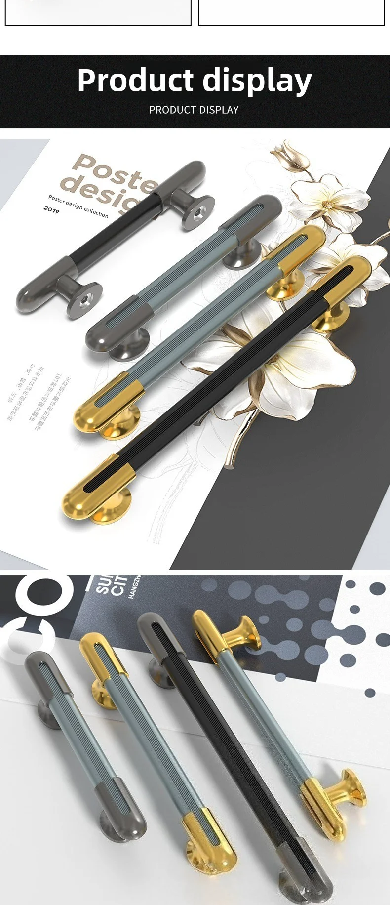 1 Stück Farbblock-Griff für Schränke und Schubladen, Kleiderschrankgriff aus Aluminiumlegierung, Küchenschrankgriff, Schubladengriffe, Schrankgriffe – Detail 8