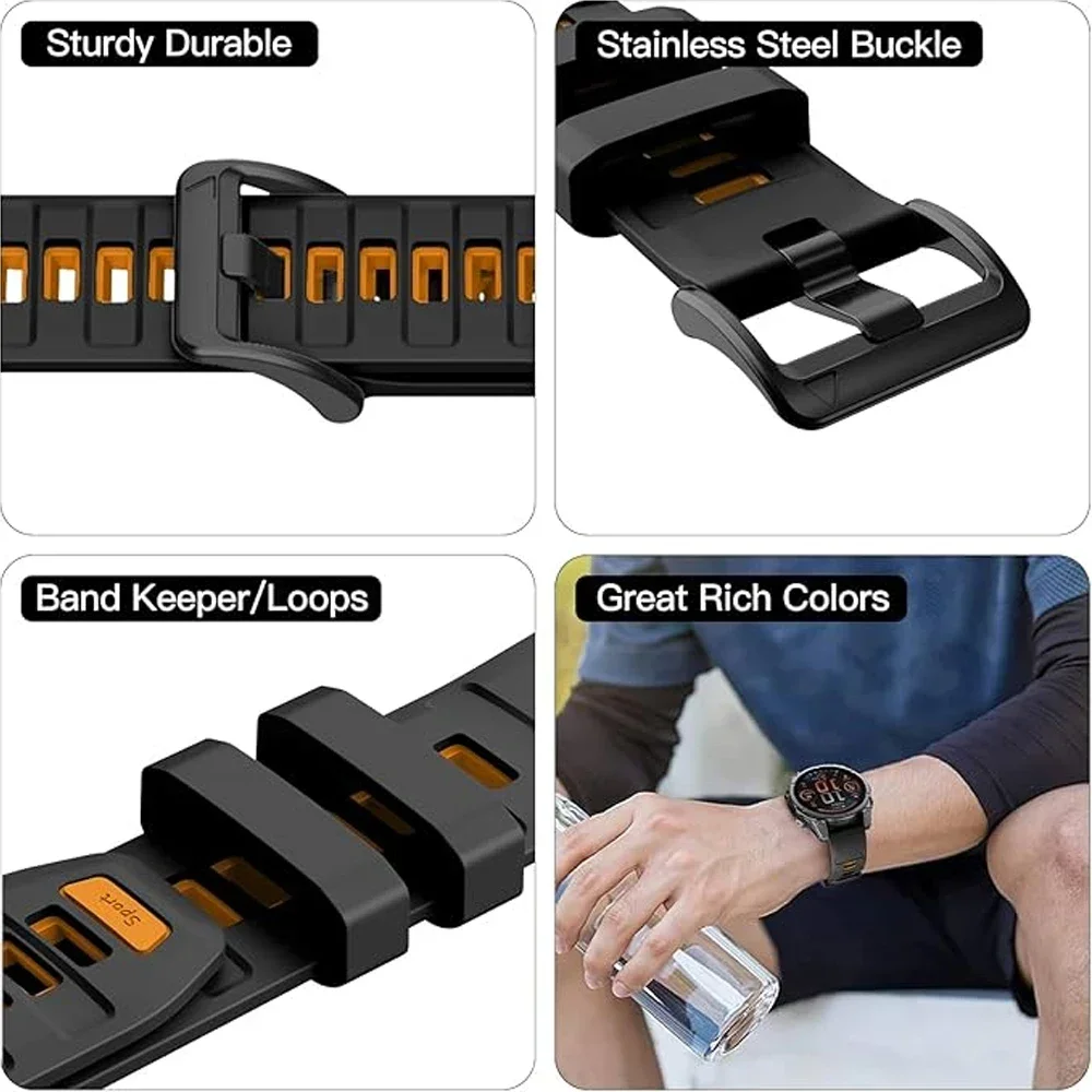 1:1 Fenix9 Uhrenarmband für Garmin Fenix 9 Pro 47mm 51mm E 8 7 7X 6 6X 5X/Epix Pro/Enduro 3/970 QuickFit 22mm 26mm Silikonarmband – Detail 15