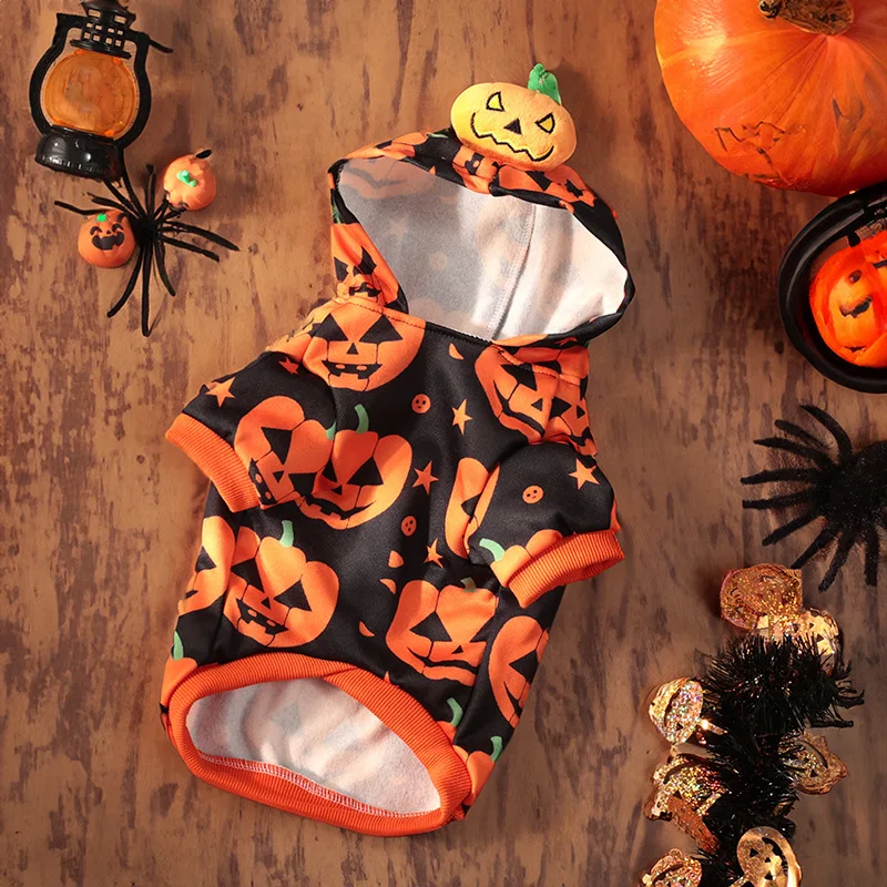 Halloween Pet Clothes Dog Cat Pumpkin Hoodie Halloween Party Supplies