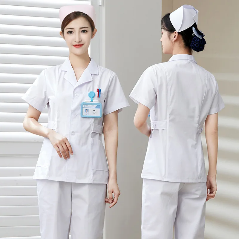 Comodo Set di uniformi da infermiera per donna con Top e pantaloni Scrub