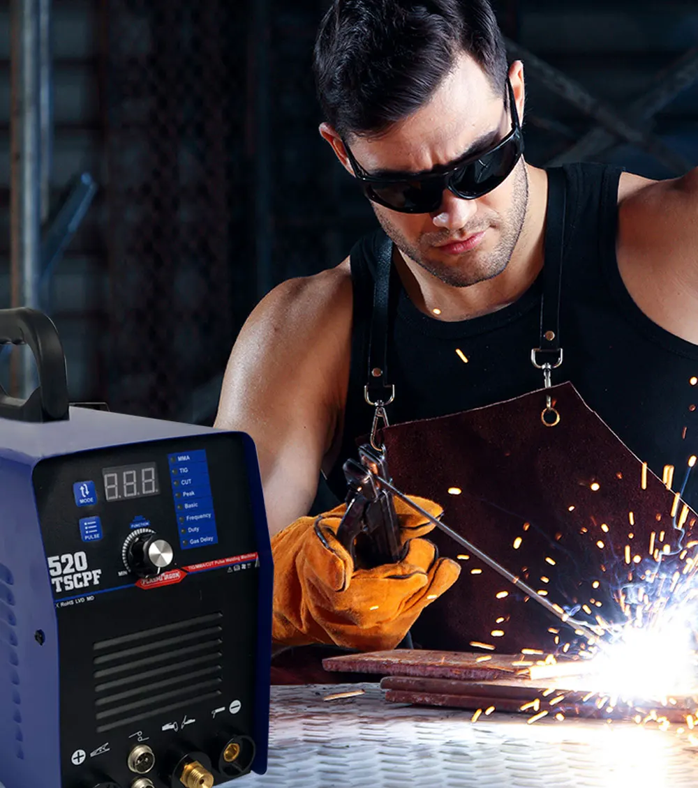 PLASMARGON 520TSCPF Plasma Cutter Tig Welder and Stick Welder 4 in 1 Combo Welding Machine, 3/4 Inch Clean Cut,Blue