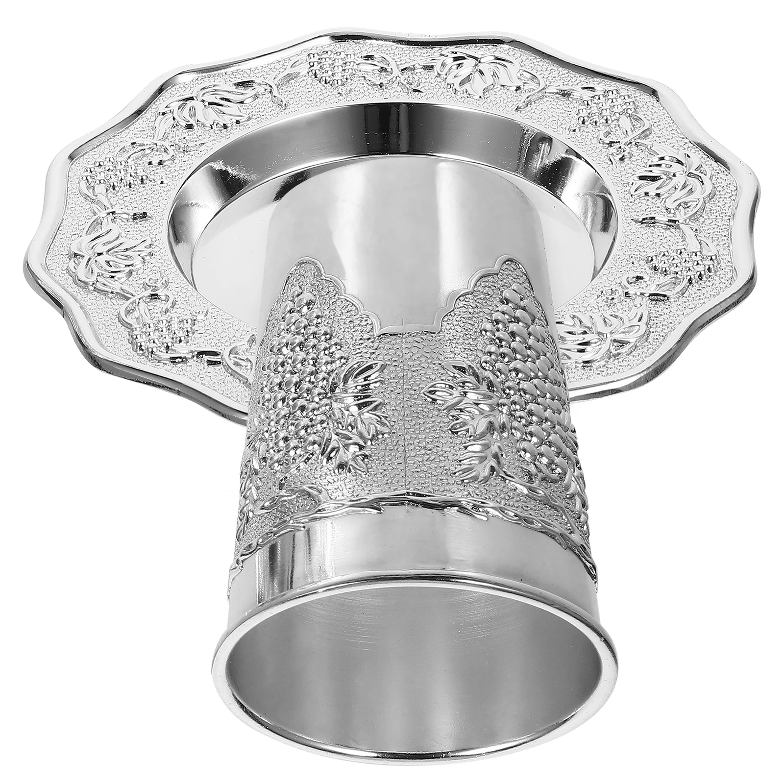 1 set Sturdy Blessing Wine Glass Set Cup Plate Embossed Religious Holiday Shabbat Passover Jewish Cup Festival Ceremony Drinking