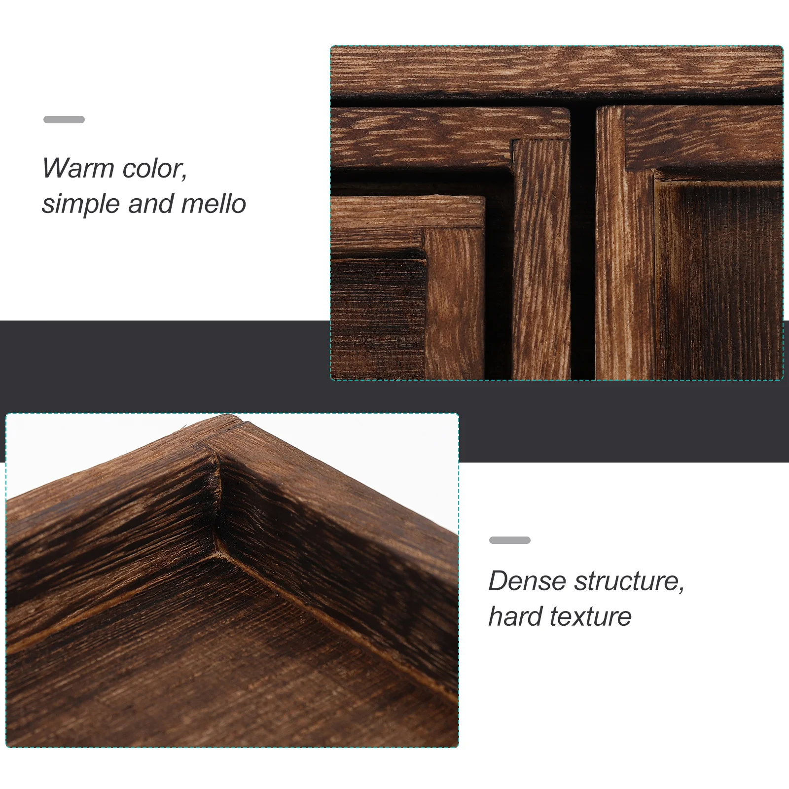 

1Pcs Tea Tray Wooden Rectangular Practical Food Serving Tray Easy Clean Home Restaurant Hotel Use Wooden Tableware