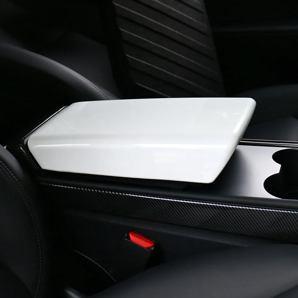 ABS White Center Console Wrap Cover Kit Dashboard Armrest Cover Door Side Trim Interior Suit for Tesla Model Y 3 Accessories