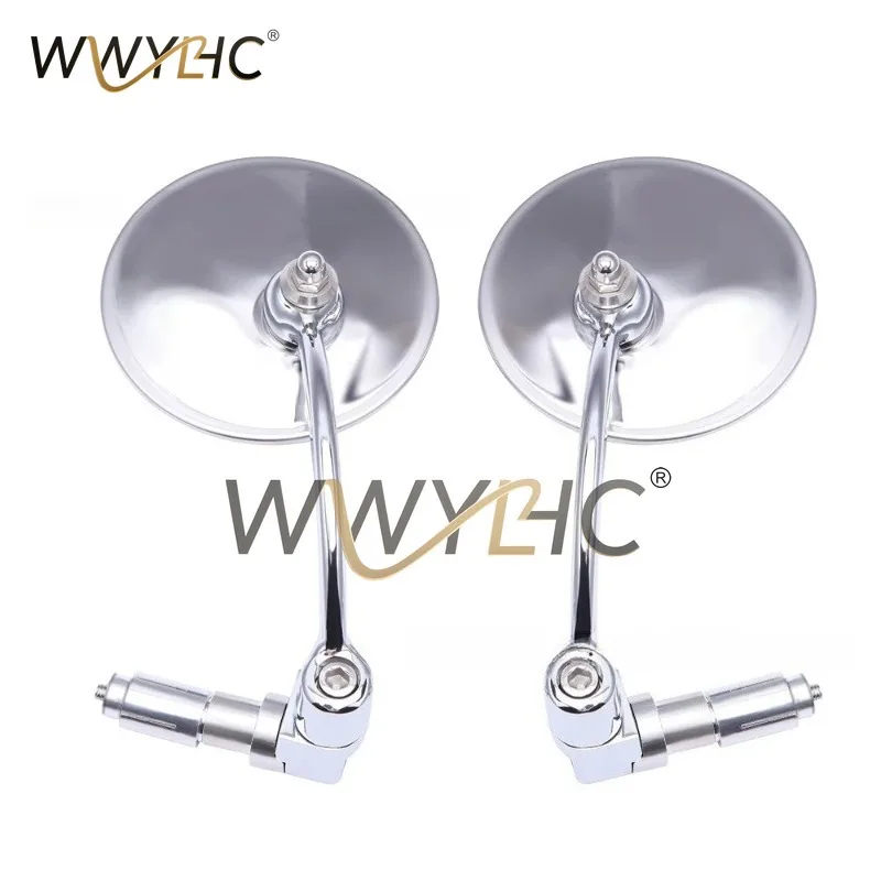 Curved Pole Circular Mirror, Motorcycle Rearview Mirror, Reflective Mirror, Reverse Driver's Mirror