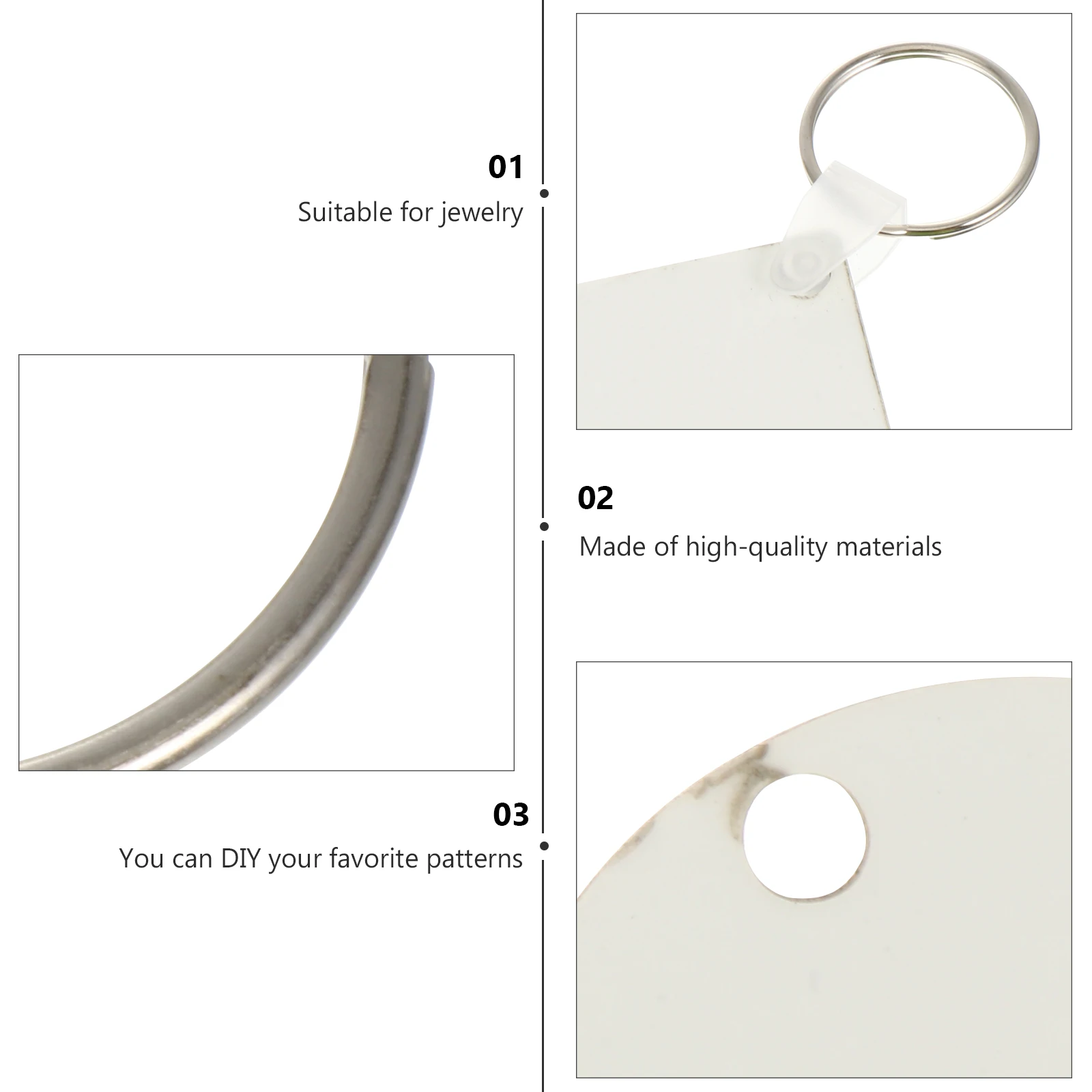 

24 Pcs Heat Transfer Key Chain DIY Keychain Sublimation Ring Personality MDF Blank Pendant