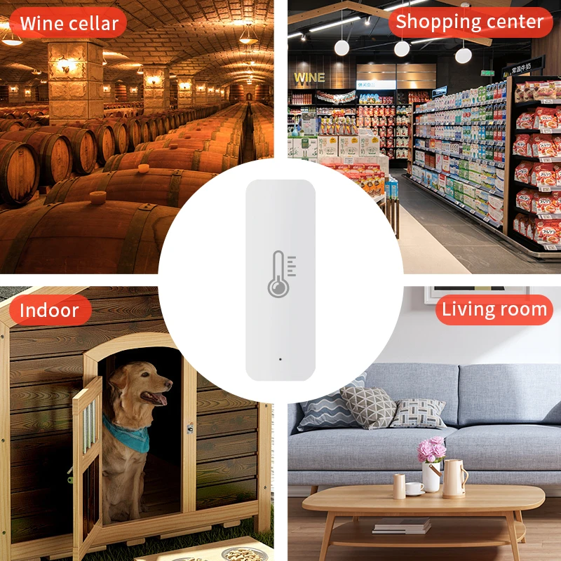 Tuya ZigBee ℃ /℉ Switch Temperature Humidity Sensor App Automation Scene Linkage Thermometer Detector Alexa Google Home Voice