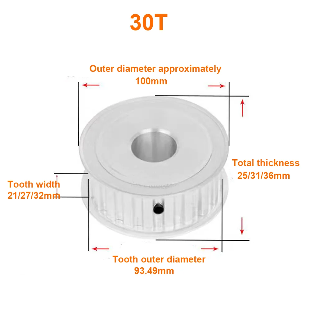 Imagem -05 - Sincronismo Polia T1030t 40t Tamanho 8-30 mm Rodas de Liga Leve Forma af Dentes Passo 10 mm 20 25 30 mm T10