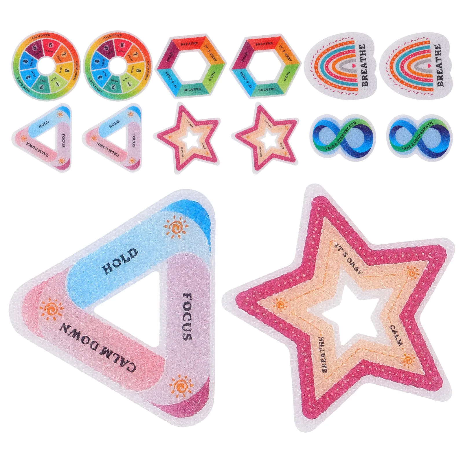 

30 шт. текстурированные наклейки, безопасный бумажный материал, грубая поверхность, сенсорные наклейки для задней панели телефона, настольный ноутбук, снятие стресса, успокаивающее