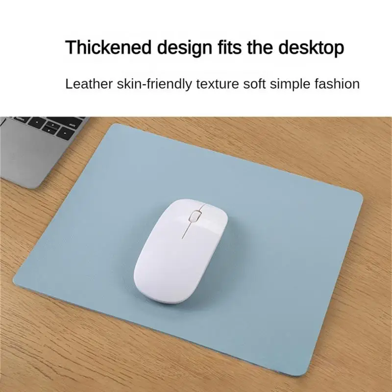 1pcs Leather Mouse Pad Non-slip Solid Color Laptop Desk Pad Game Small Mouse Pad