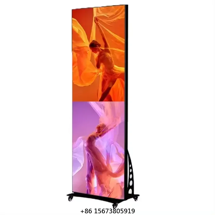 Floor Standing Led Poster Display P1.86 P2 P2.5 Indoor Video Wall Led Advertising Screen Digital Display  for Shopping Retail